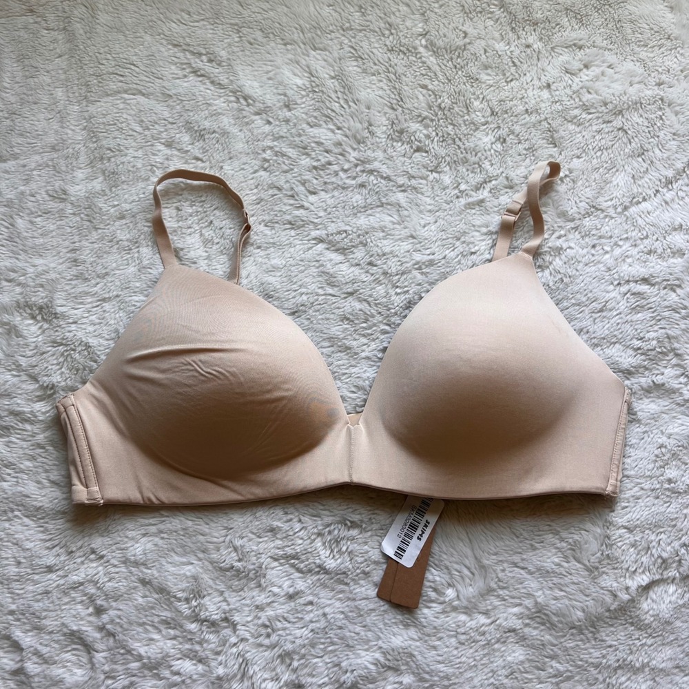 Skims Women's Wireless Form T-Shirt Bra Sand Beige BR-LIG-10680W Size 36C NWT